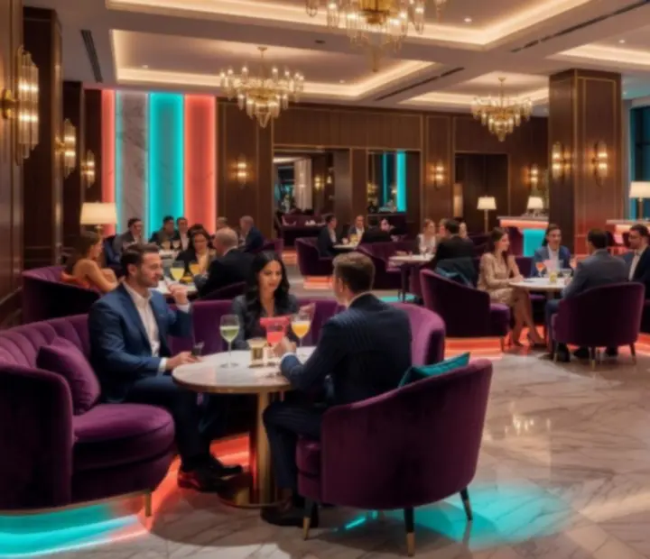 Elegantní casino lounge interiér Cezia Club